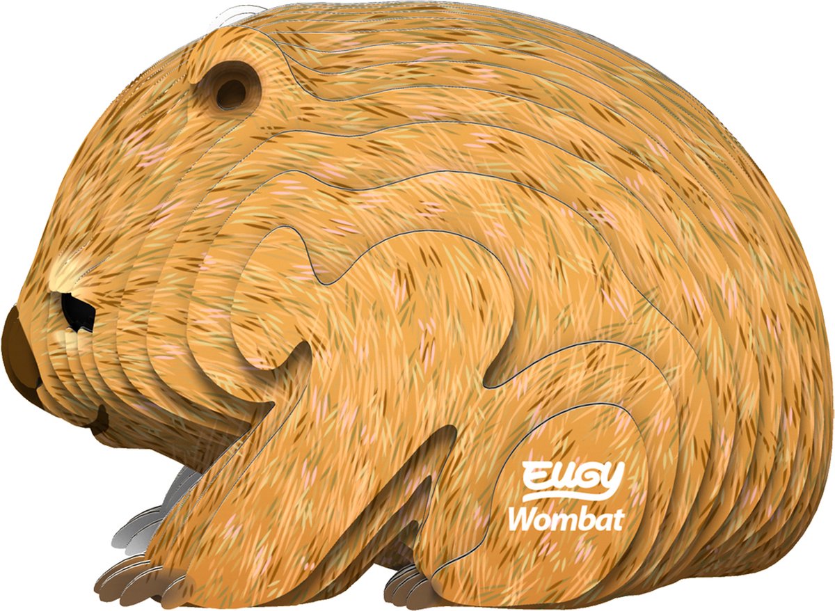 Eugy 3d puzzel - wombat - wilde dieren - duurzaam - verzamel ze allemaal - 6 jaar