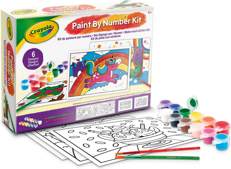 Crayola - kit hobby - dipingi con i numeri - set artigianale per bambini