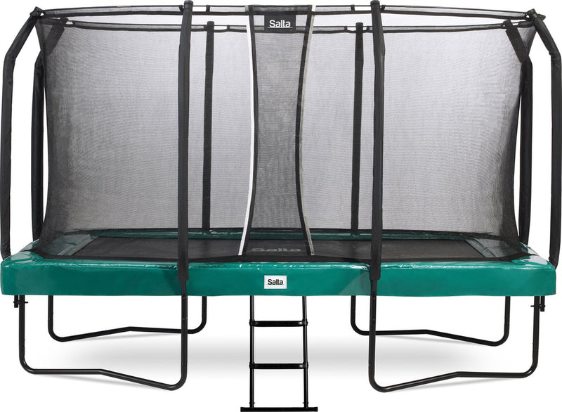 Salta prima classe - trampolino con rete di sicurezza e scala - 427 x 244 cm - verde