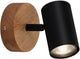 Briloner leuchten estilo madera - lámpara de pared - foco giratorio - gu10 - material: madera y metal - color: negro