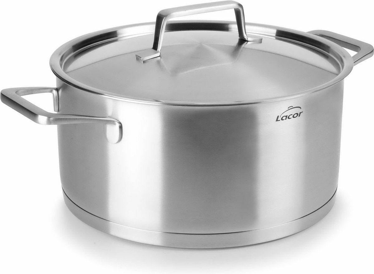 Lacor foodie kookpan met deksel - inox - 5 liter - 24cm