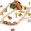 Set di treni in legno Bigjigs, 49dlg.