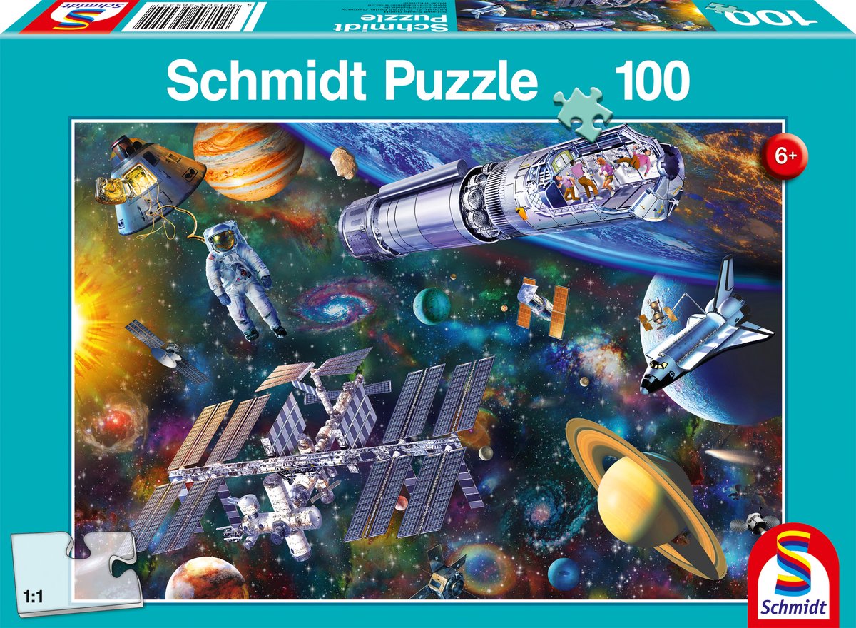Schmidt - Puzzle - Divertimento spaziale - 100 pezzi - Bambini - dai 6 anni