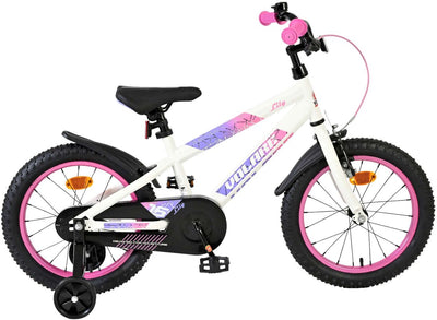 Bicicleta infantil Volare Lily - niña - 16 pulgadas - blanco rosa violeta