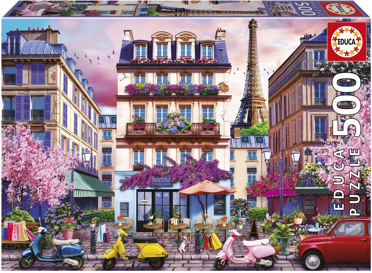 Educa - puzzel - 500 stukjes - parijs shopping district - legpuzzel