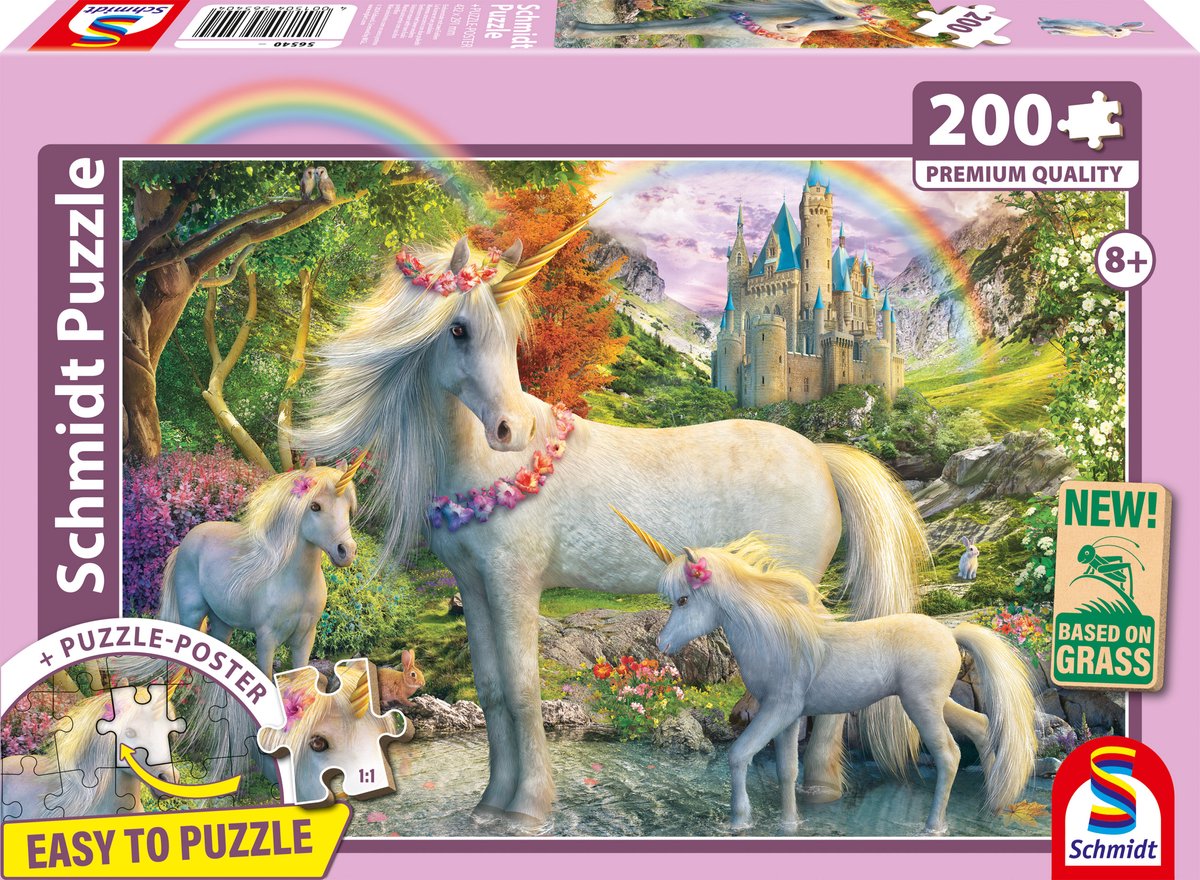 Schmidt - rompecabezas - yegua unicornio con dos potros - 200 piezas - niños - a partir de 8 años
