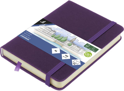 Cuaderno de bocetos canguro - a6 - corazón morado - con elástico y cinta - k-861272