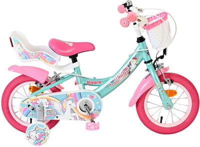 Bicicleta infantil Volare Unicorn - niña - 12 pulgadas - verde - dos frenos de mano