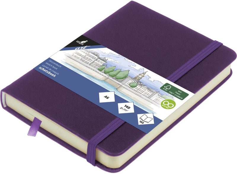 Kangaro schetsboek - a6 - purple heart - met elastiek en lint - k-861272