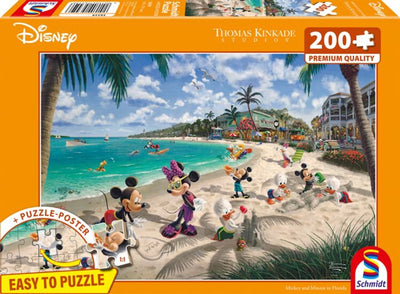 999games schmidt puzzle - thomas kinkade studios - disney, mickey minnie en florida, 200 piezas - rompecabezas