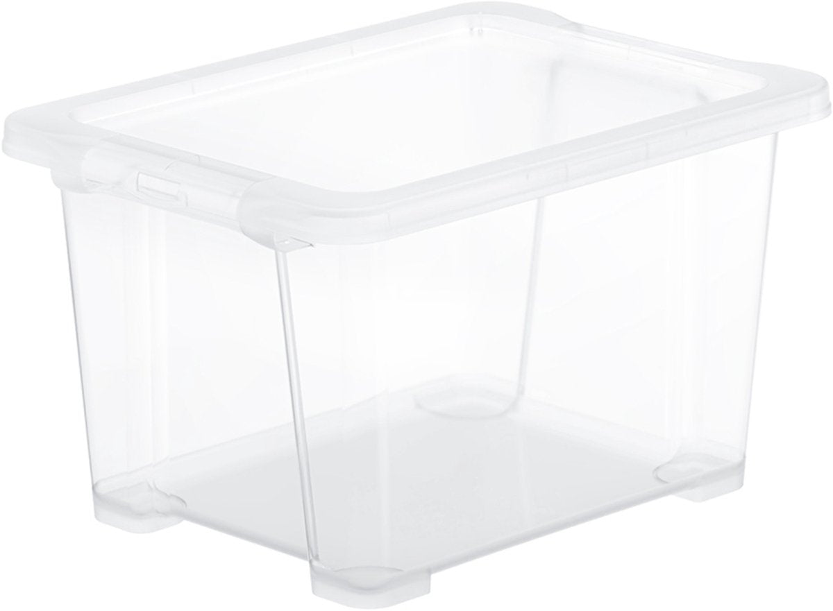 Caja de almacenamiento básica Rotho core - juego de 4 - apilable - 15 litros