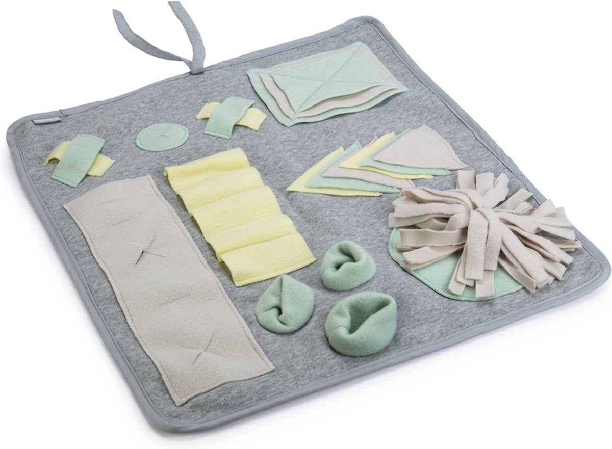 Beeztees Tappetino da sniffare per cuccioli Duscha - Giochi per cuccioli - Tappetino da sniffare per cuccioli - Giochi per cani - Grigio - 50x45 cm