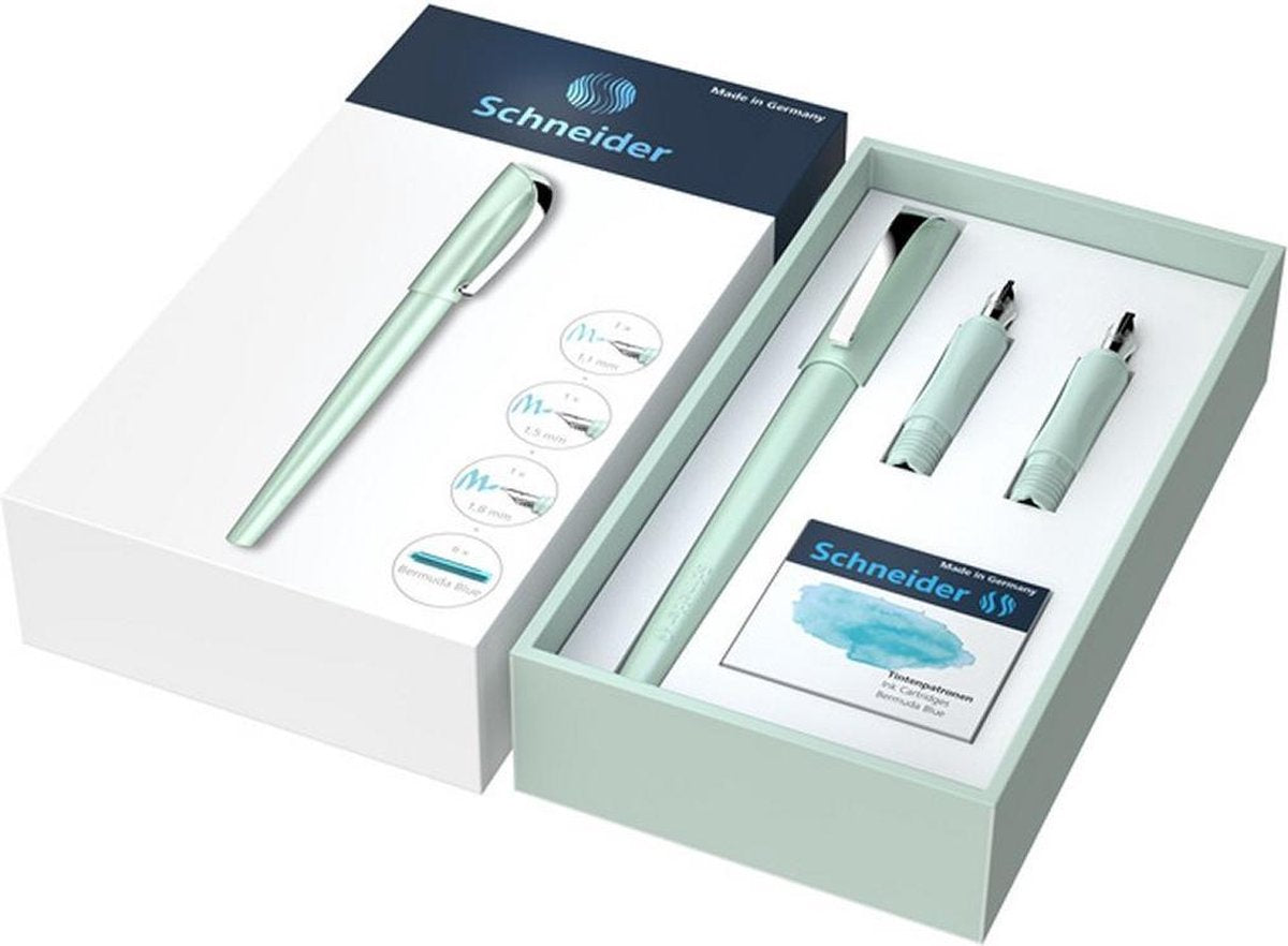 Schneider schrijfwaren schneider kalligrafietset – callissima – kalligrafie vulpen – giftbox – mint - s-143811