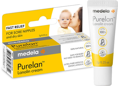 Ungüento para pezones Medela purelan - crema para pezones de lanolina - alivio rápido para pezones doloridos - tubo 7gr