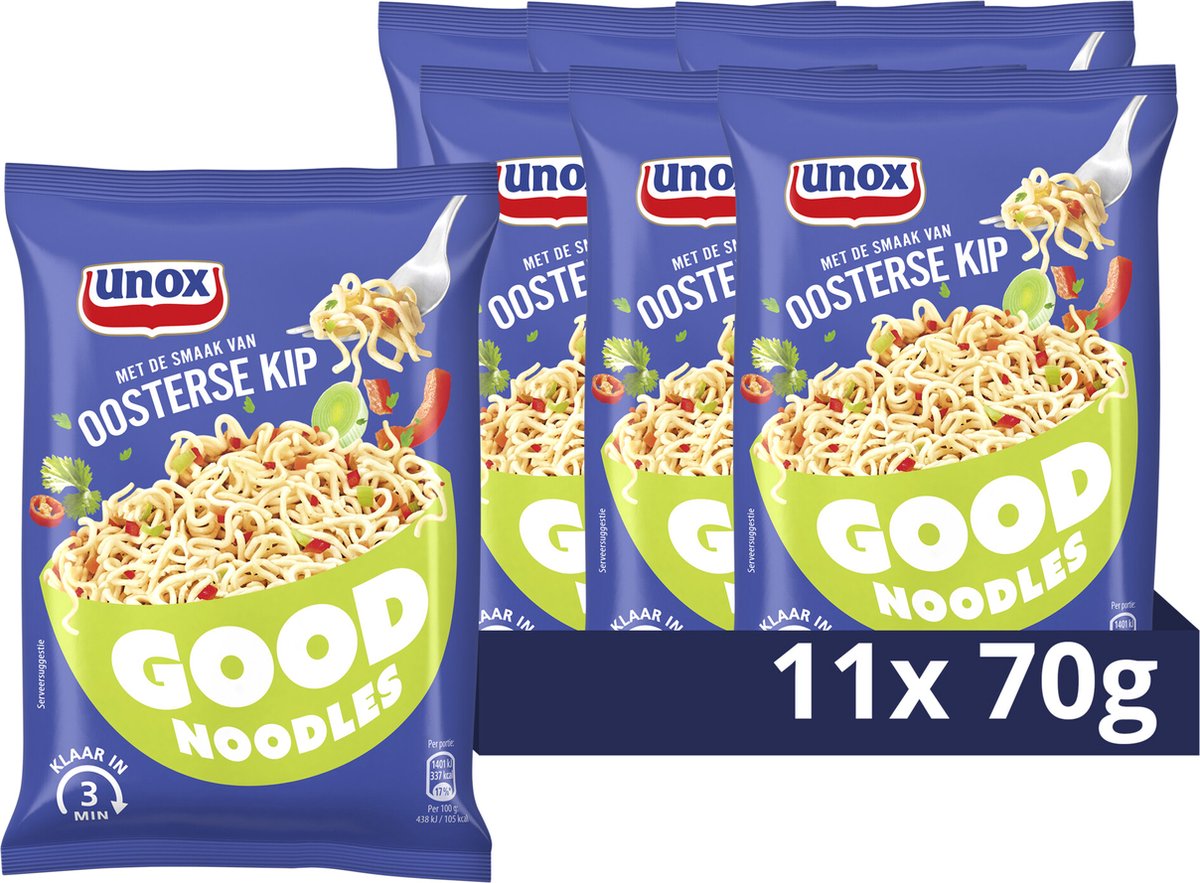 Unox Good Noodles - Pollo Orientale - 11 x 70 g - Confezione risparmio