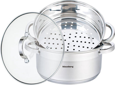 Klausberg 7144 - steam pan - 3 parts - 24 cm - 5 liters
