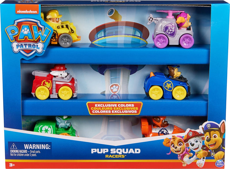 Spinmaster Paw Patrol Pup Squad Racers paquete de 6