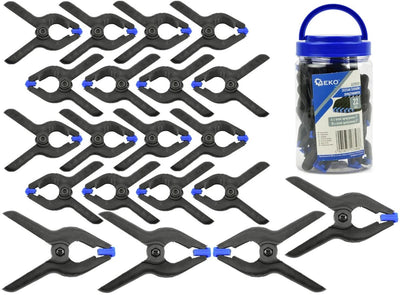Geko set of 22 spring clamps - plastic - steel spring - 50mm 75mm