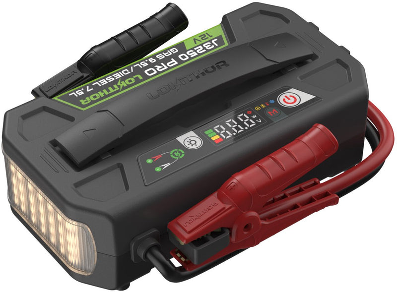 Avviatore di emergenza Lokithor j3250 pro - 3250 ampere - standby 24 mesi - per benzina e diesel - funzione di ricarica rapida - power bank - torcia