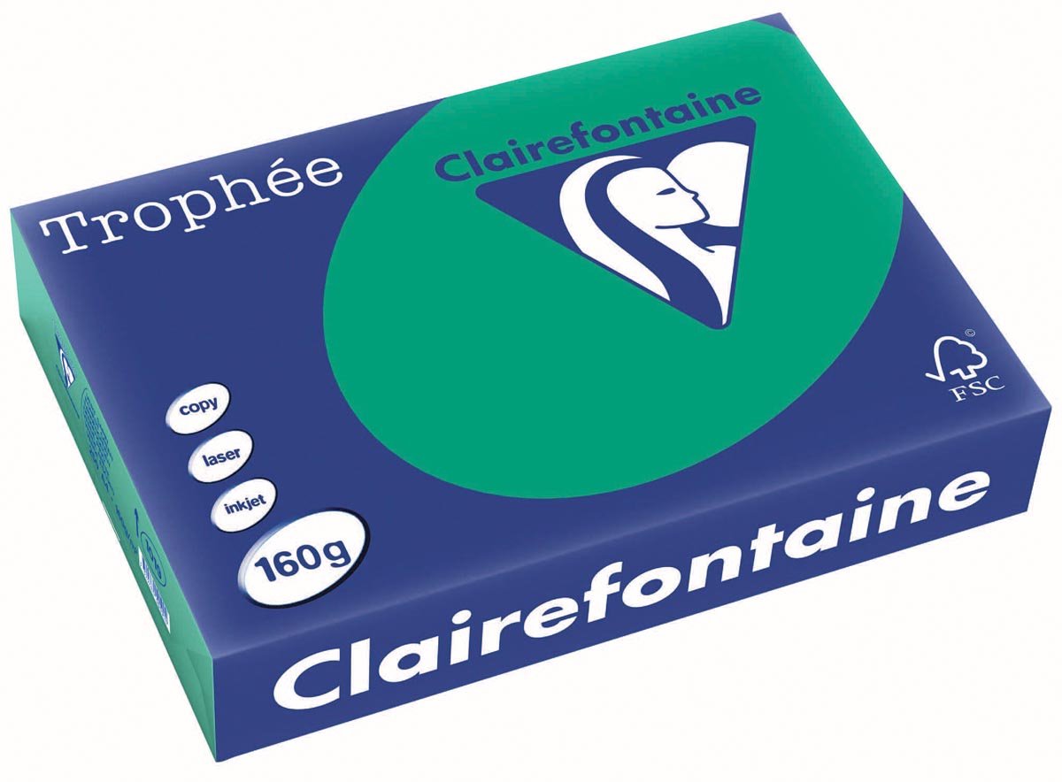 Clairefontaine trophée intenso a4 verde pino 160 g 250 fogli