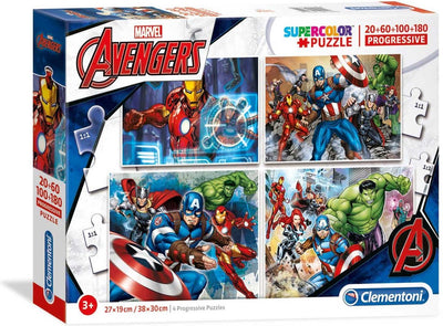 Clementoni rompecabezas 4 en 1 vengadores - 20 60 100 180 piezas