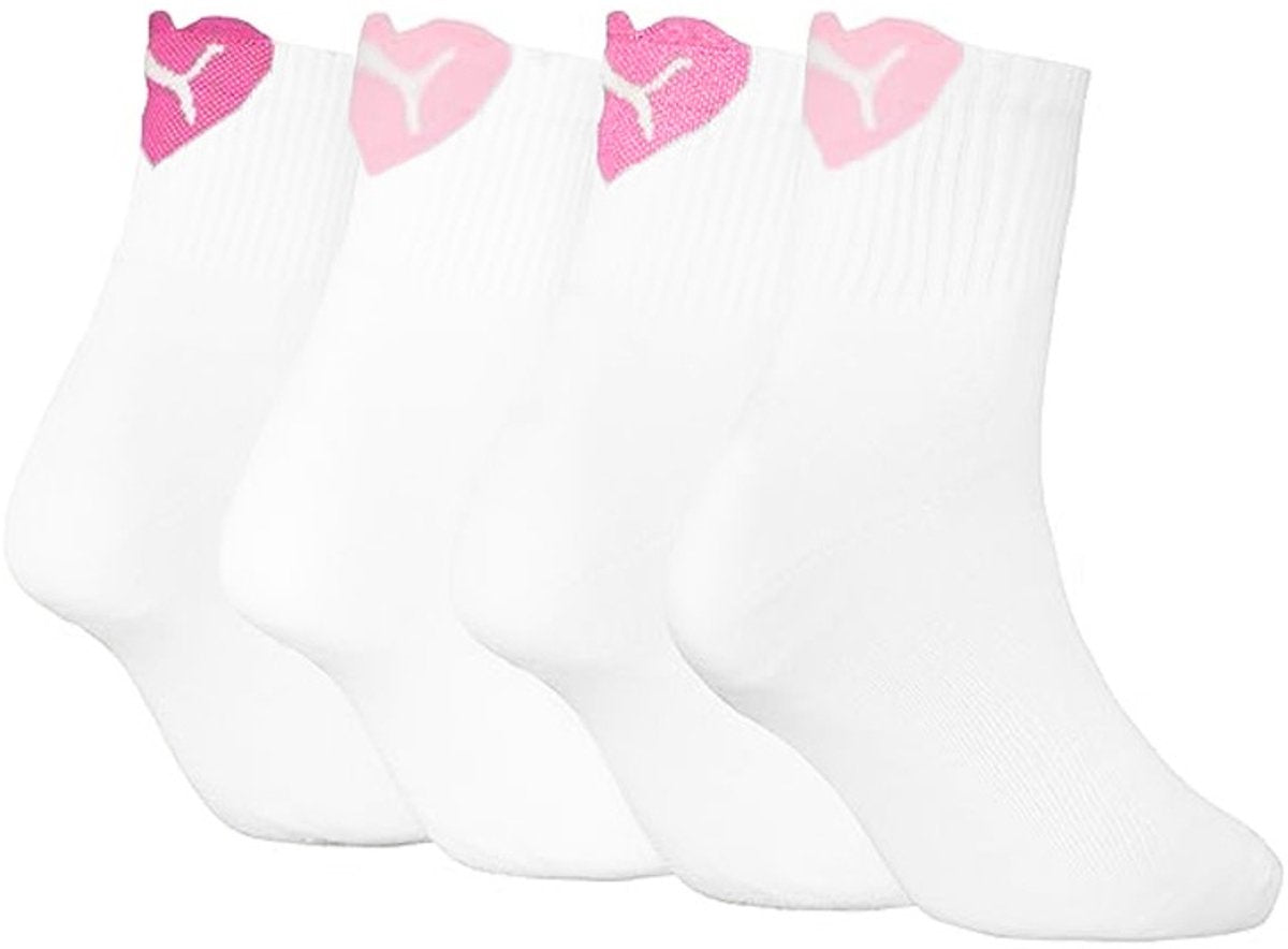 Calzini Puma da donna a mezza altezza 4p cuore bianco