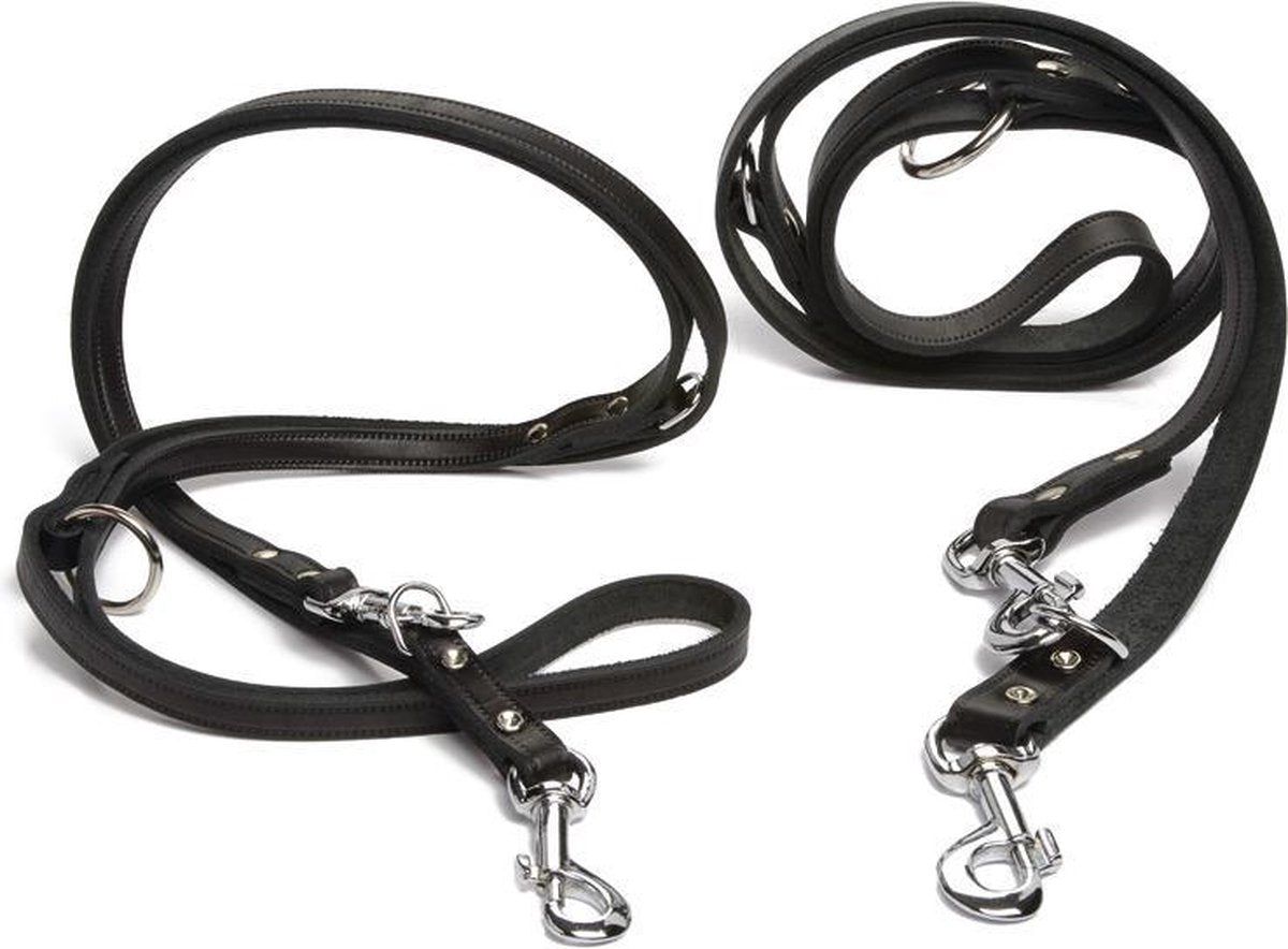 Beeztees - guinzaglio per cani - pelle - nero - 200x18 cm