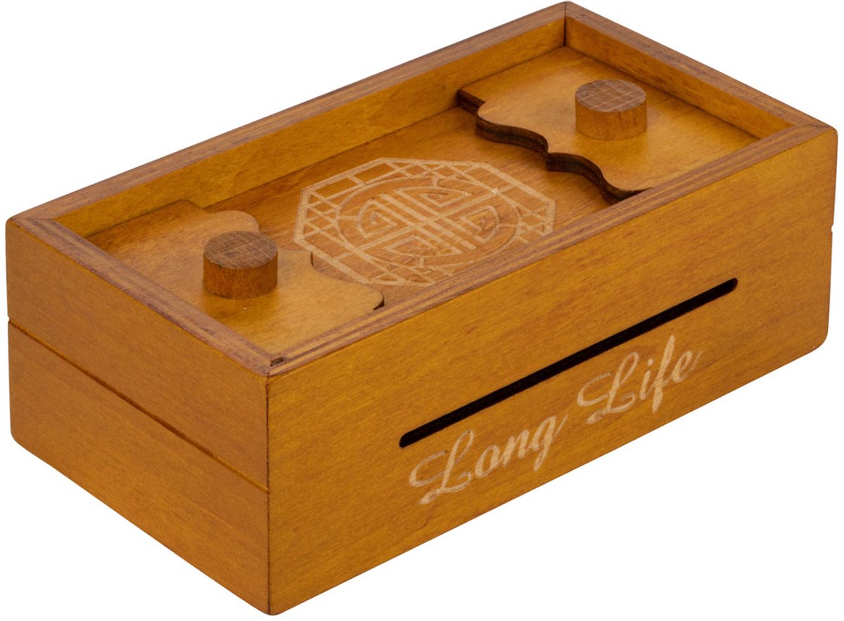 Philos puzzeldoos houten breinbreker double happiness cadeau.