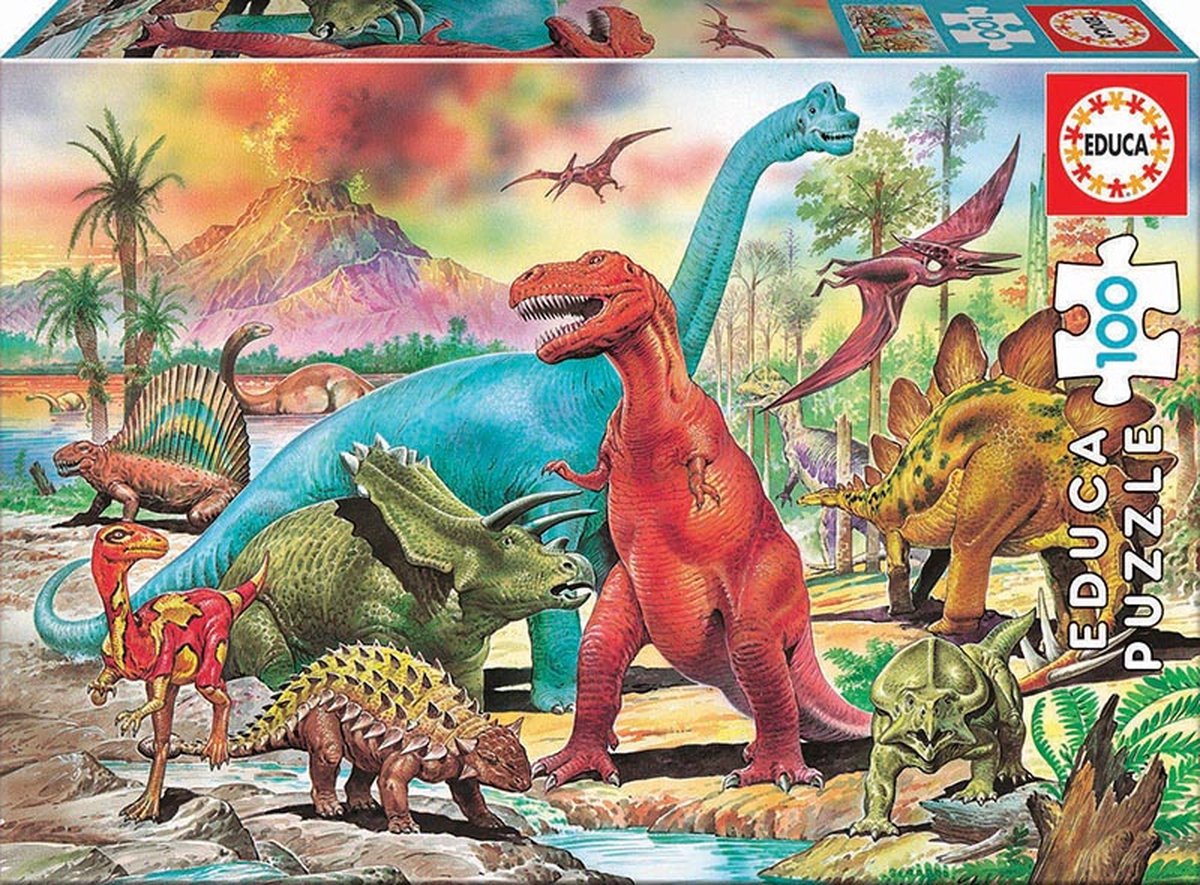 Educa - puzzel - 100 stukjes - dinos - dinosaurussen - kinderpuzzel - legpuzzel
