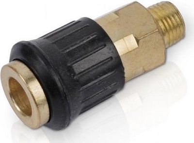 Acoplamientos para compresores powerplus powair0254 - rosca exterior hembra universal - rosca macho 1 4 - 2 piezas - cobre - mango de goma