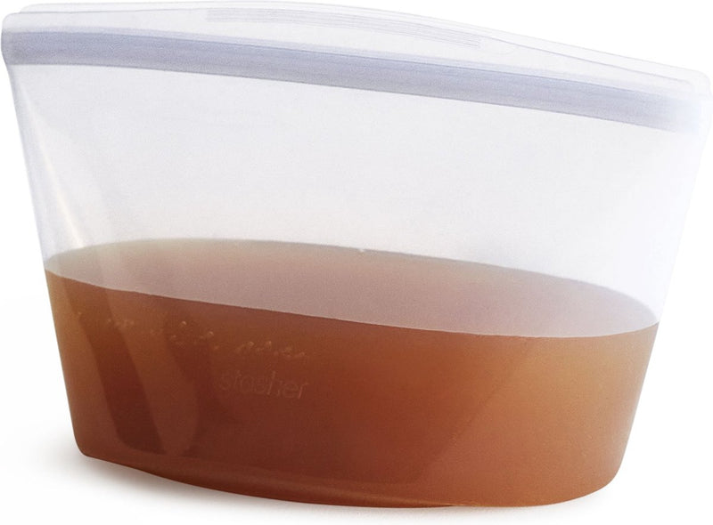 Stasher - bol 6 tazas bolsa de comida 1,42 litros - silicona - transparente