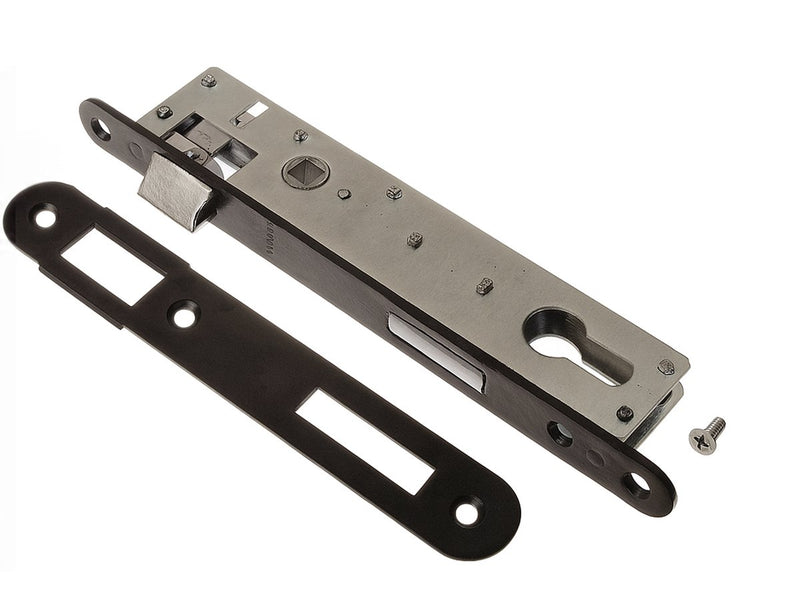 Cilindro de perfil de cerradura de puerta estrecha sans marque sin marca 90×22 mm - distancia de bloqueo 90 mm - placa frontal negra