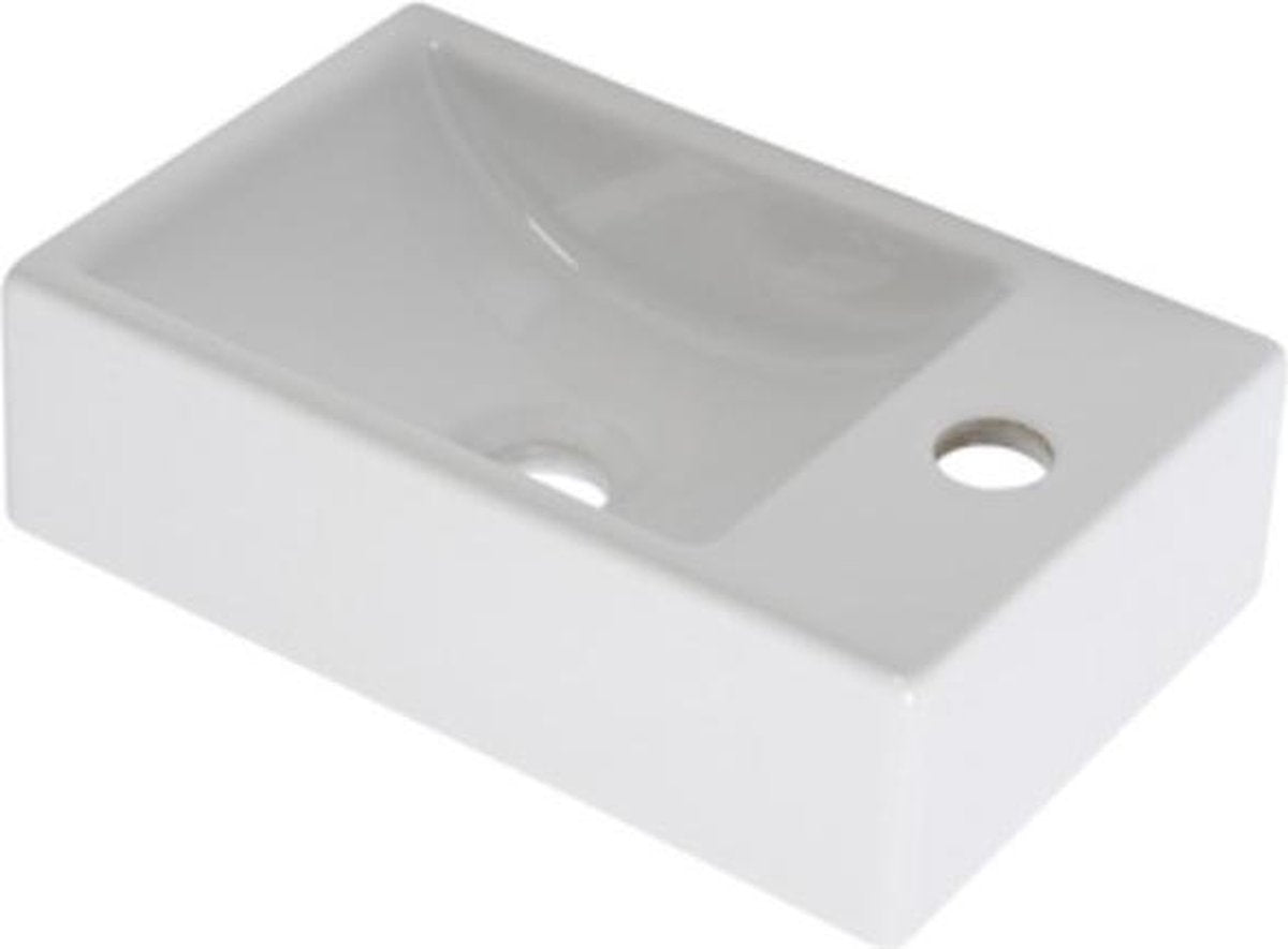 Plieger houston fontein 37x23cm met kraangat rechts wit
