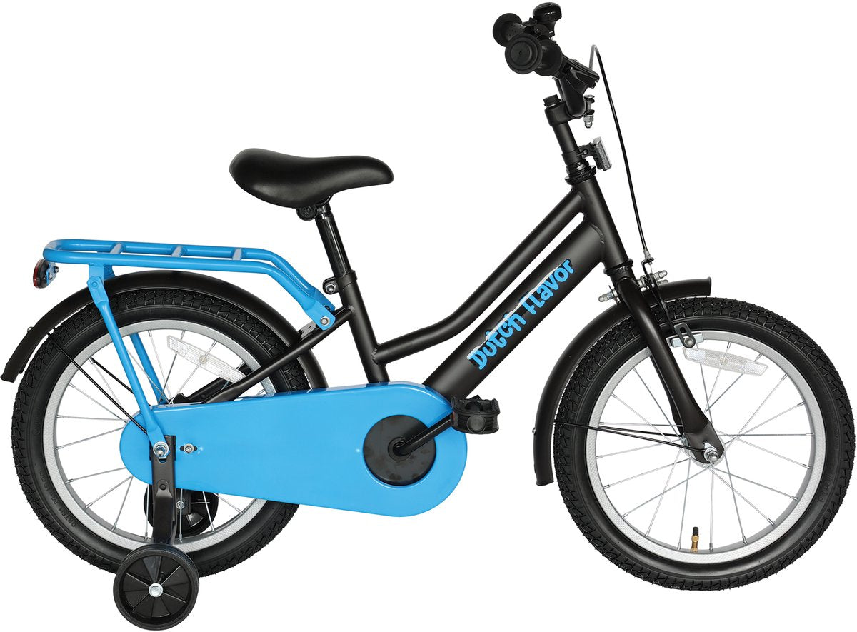 Bicicletta per bambini dal sapore olandese 16 pollici - grigio blu - da 4 a 6 anni - freno e contropedale