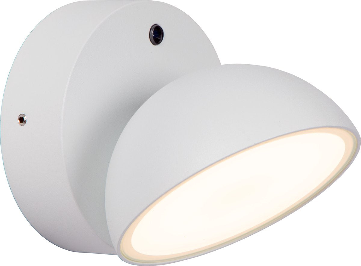 Lucide finn - aplique interior exterior - led - 1x12w 3000k - ip54 - sensor día noche - blanco