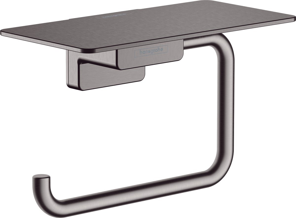 Portarotolo Hansgrohe Addstoris con ripiano cromo nero spazzolato