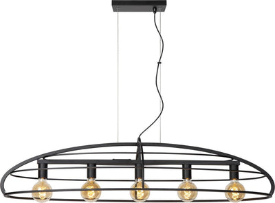 Lucide dikra - lampada a sospensione - 5xe27 - nera