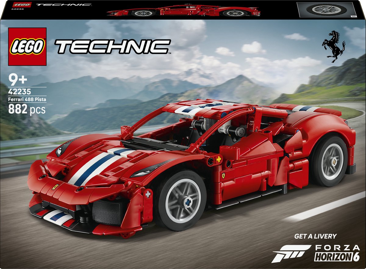 Lego Technic Ferrari 488 Pista, giocattoli per bambini e decorazioni 42235