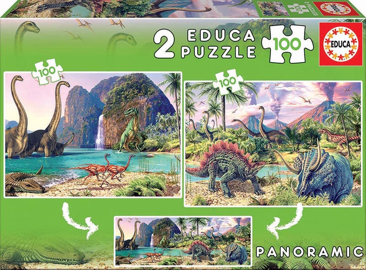 Educa - puzzel - 2 x 100 stuks - dino's
