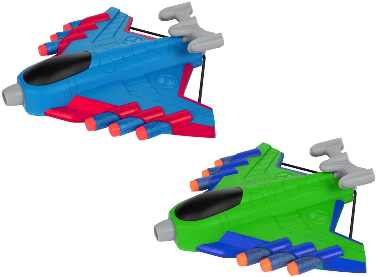 Toi-Toys juega un tirador de aviones con 16 flechas de espuma