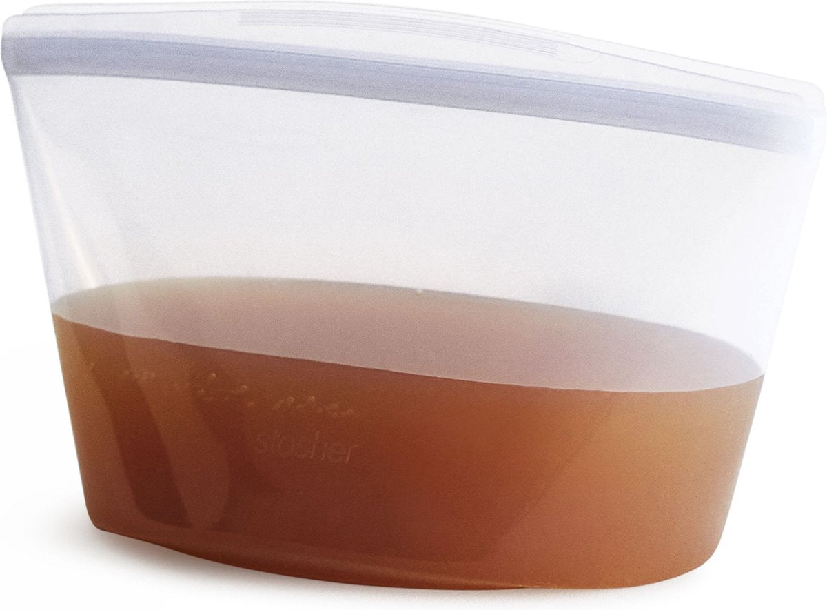 Stasher - bowl 6-cup vershoudzak 1,42 liter - siliconen - transparant