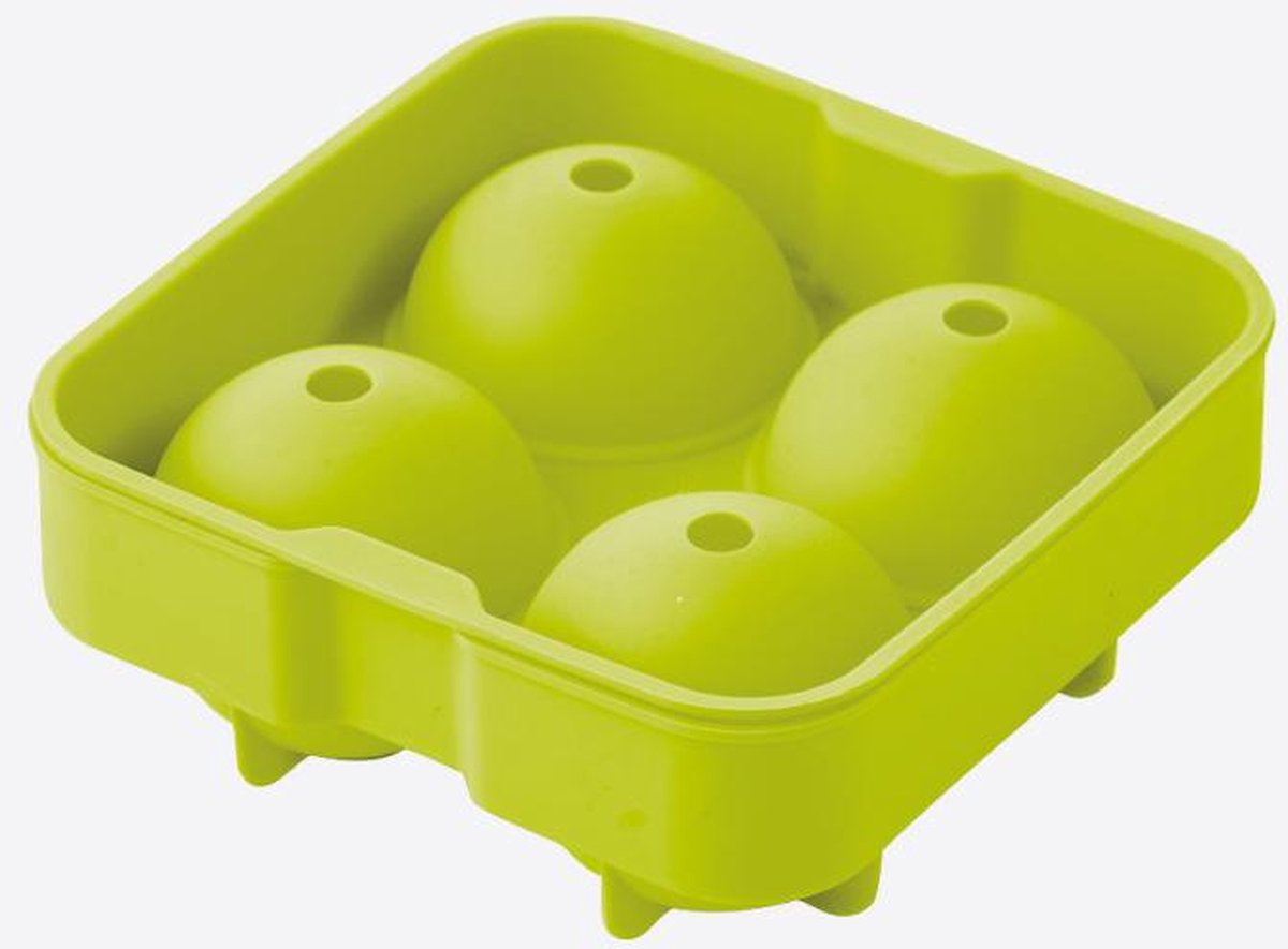 Point-virgule - molde de bolas de hielo de silicona para 4 bolas de hielo - verde - ø 4,5cm