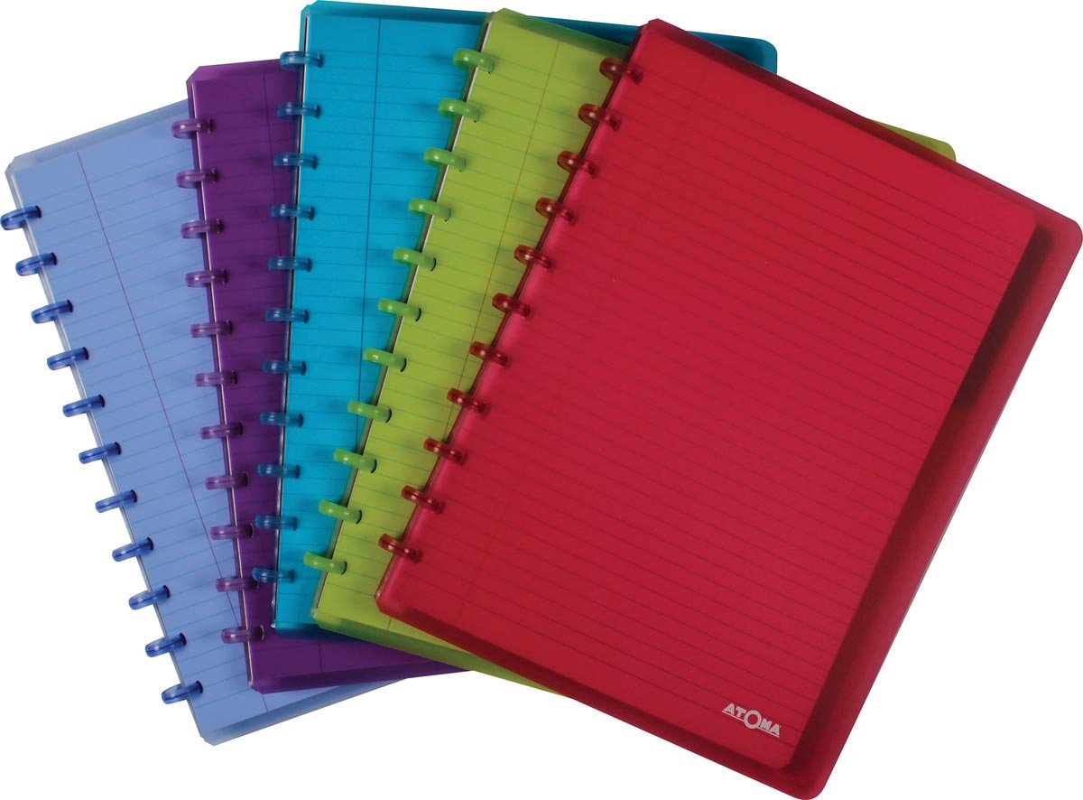 Quaderno Atoma a4 - a righe - 120 pagine. con 6 linguette e 5 tasche a vista