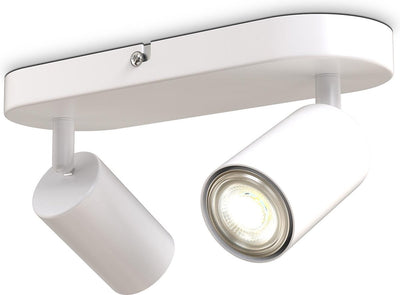 B.K.licht - surface-mounted spotlights - ceiling spotlights with 2 light points - spotlights rotating bar - tiltable - gu10 fitting - l.: 27cm