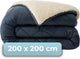 Silenzio. living hush living - piumino lavabile design bicolore navy teddy - 200x200 cm - 300 g/m² - incluse federe abbinate