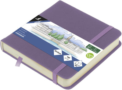 Quaderno per schizzi Kangaro - 12x12 cm - viola erica - con elastico e nastro - k-861253