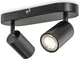B.k.licht - surface-mounted spotlight - ceiling spotlight with 2 light points - rotating bar - gu10 fitting - black - metal - l: 27cm