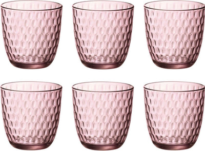 Bormioli rocco slot waterglas - 29 cl - roze - set-6