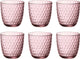 Vaso de agua Bormioli Rocco Lock - 29 cl - rosa - juego de 6