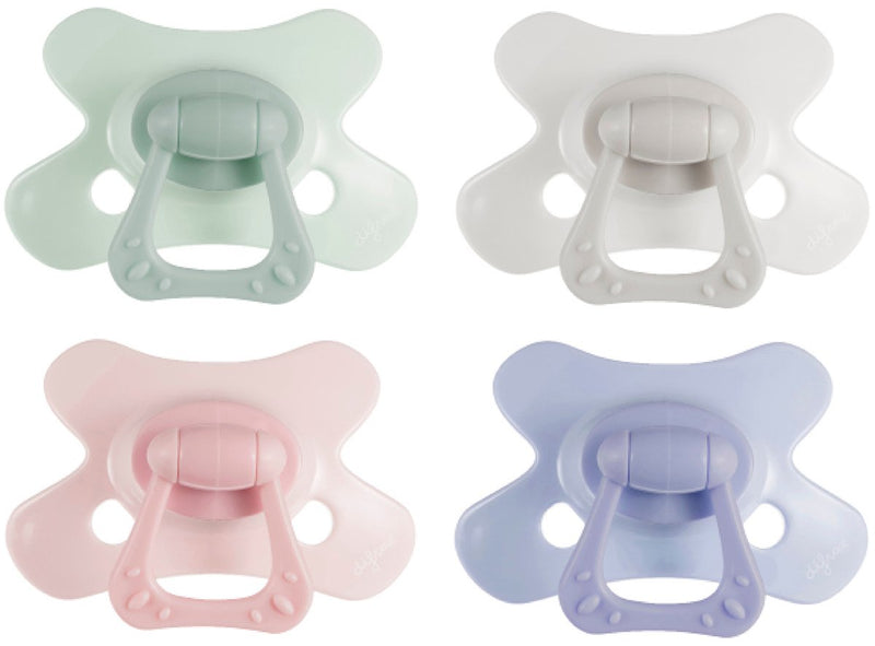 Ciuccio Difrax naturale - 18+ mesi - verde grigio chiaro rosa viola - 2 pezzi